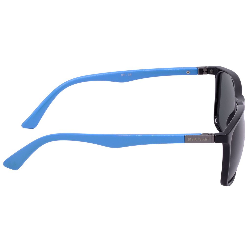 Hrinkar Grey Rectangular Sunglasses Styles Black, Sky Blue Frame Glasses for Men & Women - HRS-BT-08-BK-LBU-BK