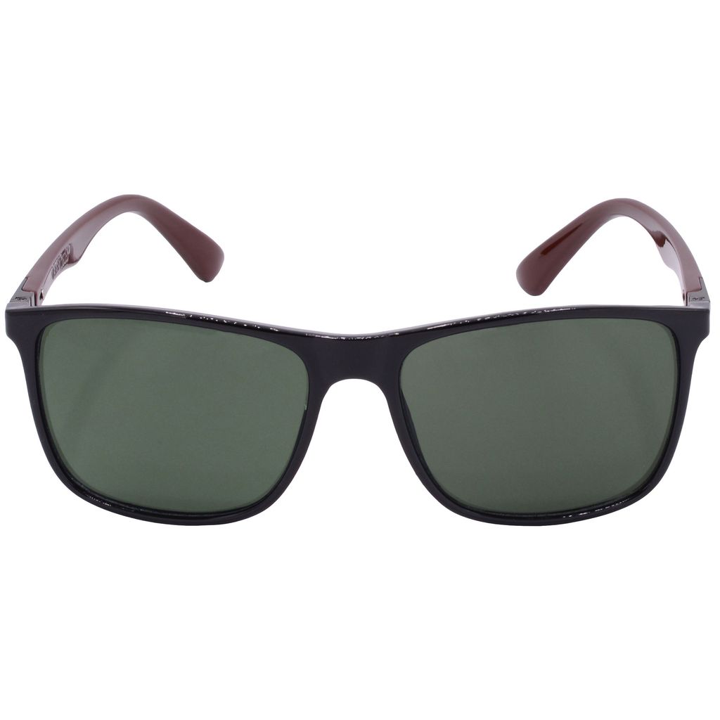 Hrinkar Green Rectangular Stylish Goggles Black, Brown Frame Sunglasses for Men & Women - HRS-BT-08-BK-BWN-GRN