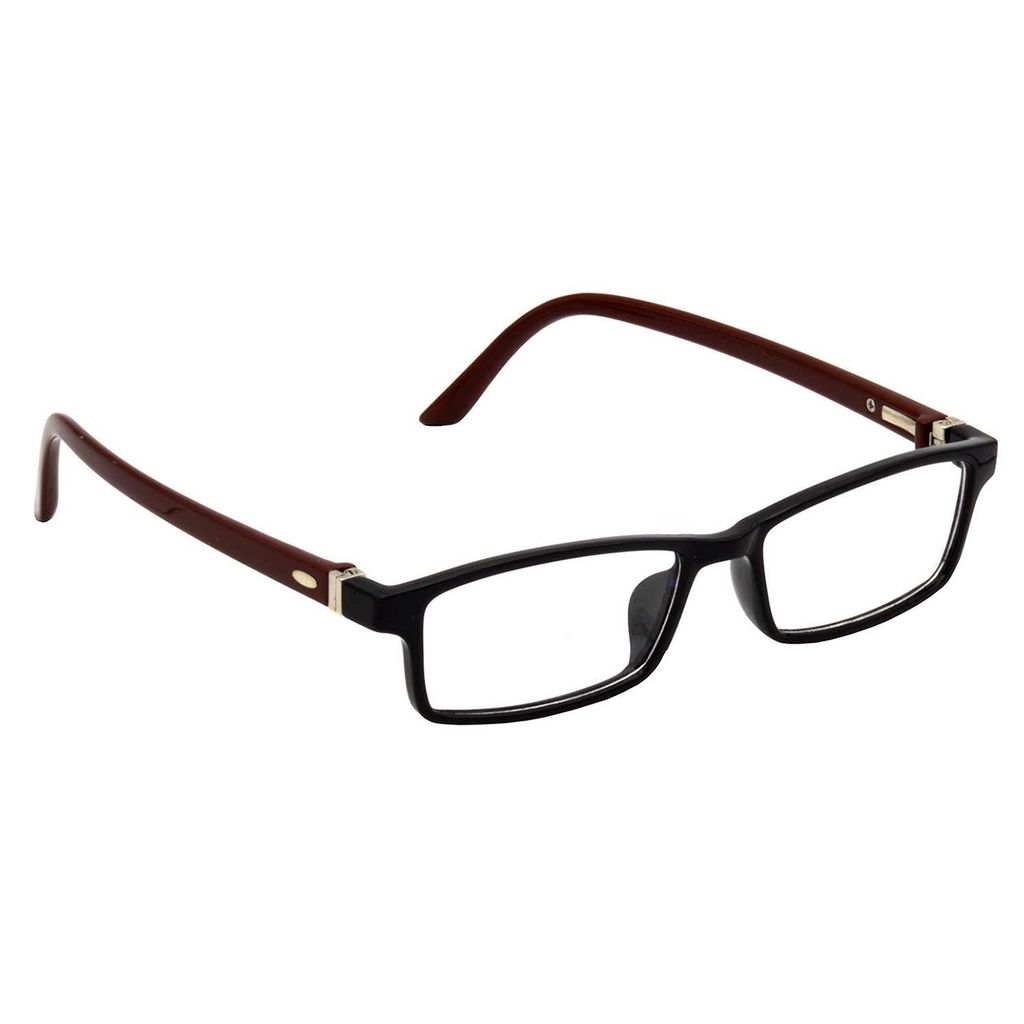 Hrinkar Rectangle Computer Glasses with Anti-Glare and Blue Ray Cut Lenses for Office, Gaming, Online Classes and Mobile/Computer Eye Protection Brown and Black Frame for Kids Boy & Girl