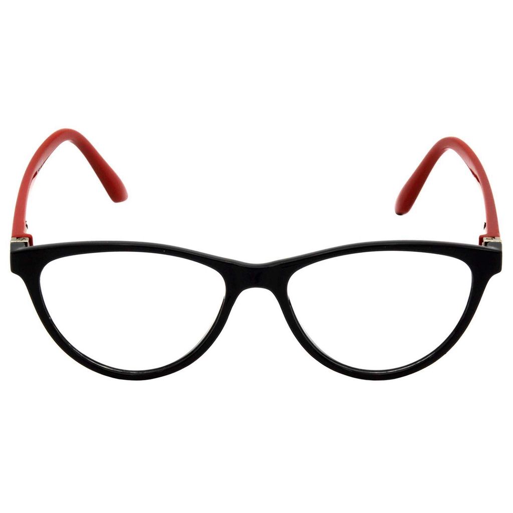 Hrinkar Cat-eyed Computer Glasses with Anti-Glare and Blue Ray Cut Lenses for Office, Gaming, Online Classes and Mobile/Computer Eye Protection Red and Black Frame for Men & Women