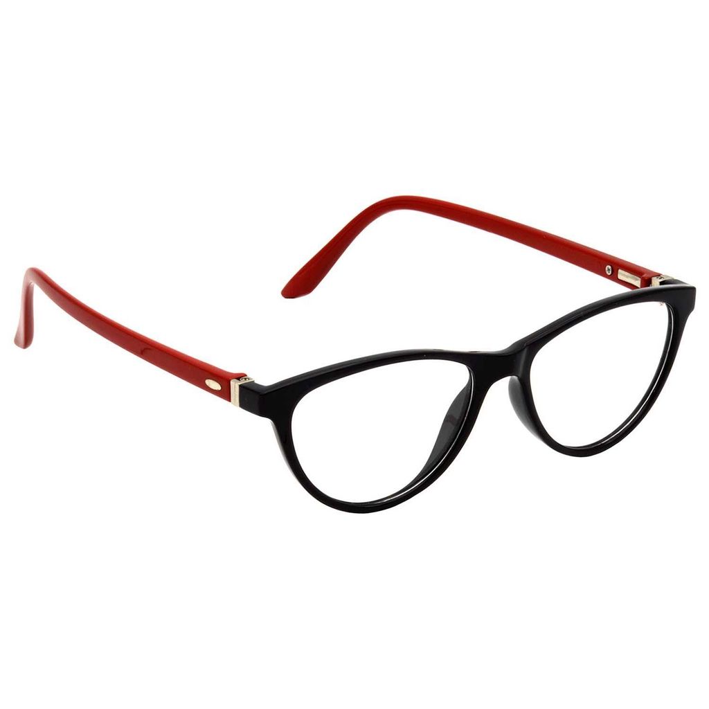 Hrinkar Cat-eyed Computer Glasses with Anti-Glare and Blue Ray Cut Lenses for Office, Gaming, Online Classes and Mobile/Computer Eye Protection Red and Black Frame for Men & Women