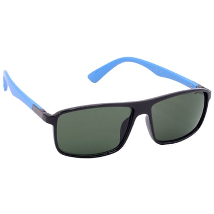 Hrinkar Green Rectangular Sunglasses Styles Black, Sky Blue Frame Glasses for Men & Women - HRS-BT-04-BK-LBU-GRN