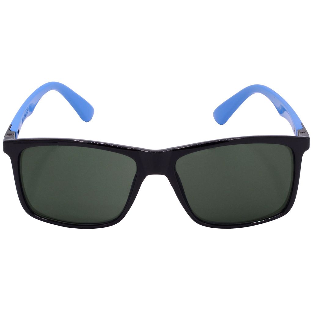Hrinkar Green Rectangular Sunglasses Styles Black, Sky Blue Frame Glasses for Men & Women - HRS-BT-05-BK-LBU-GRN