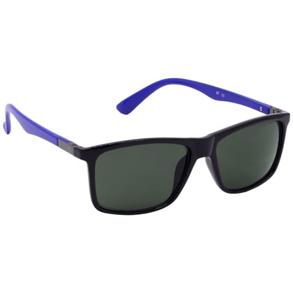 Hrinkar Green Rectangular Glasses Black, Blue Frame Best Goggles for Men & Women - HRS-BT-05-BK-BU-GRN