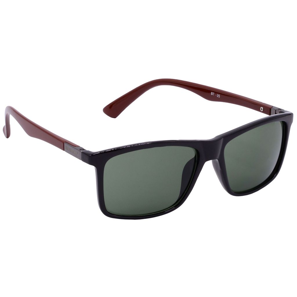 Hrinkar Green Rectangular Sunglasses Brands Black, Brown Frame Goggles for Men & Women - HRS-BT-05-BK-BWN-GRN - Sunglasses | Buy online on ZillyBuy