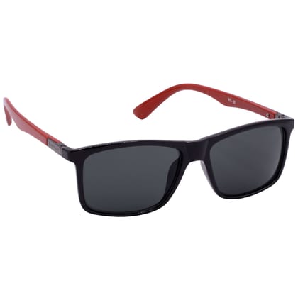 Hrinkar Grey Rectangular Glasses Black, Red Frame Best Goggles for Men & Women - HRS-BT-05-BK-RD-BK