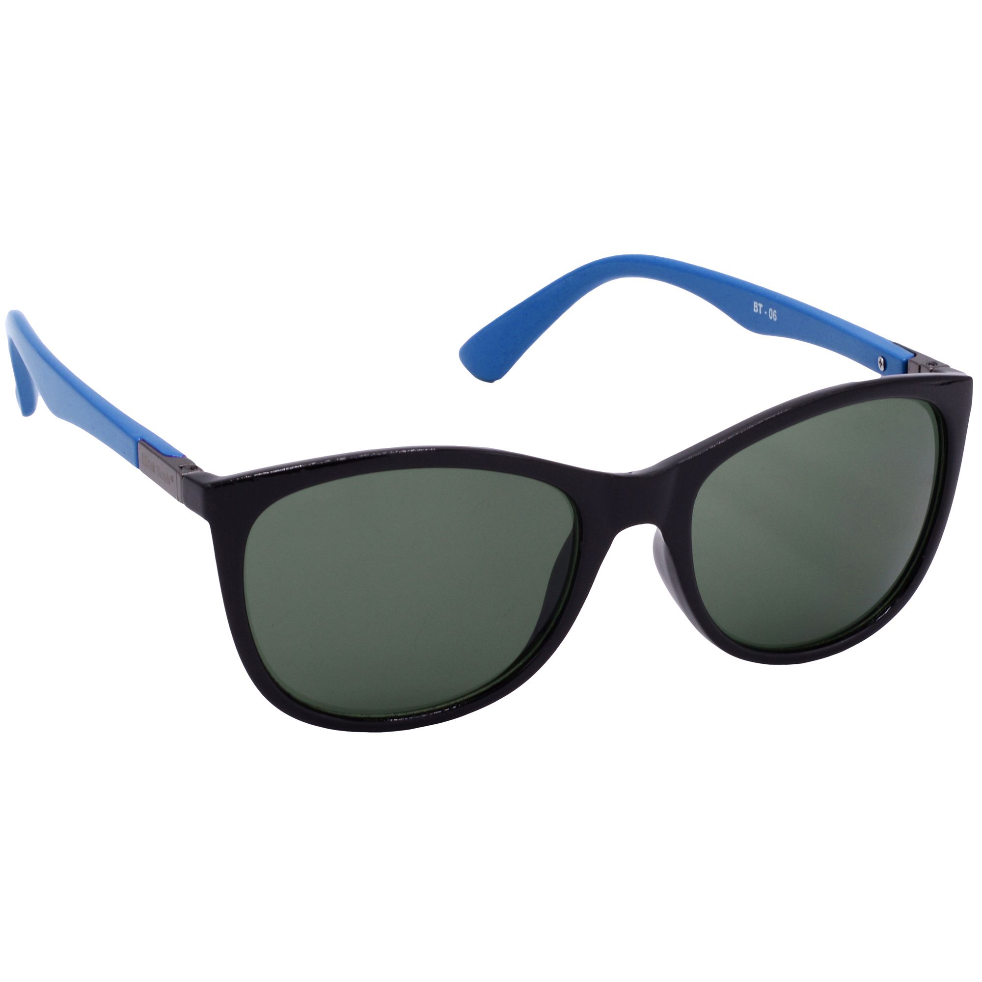 Hrinkar Green Cat-eye Cooling Glass Black, Sky Blue Frame Best Sunglasses for Women - HRS-BT-06-BK-LBU-GRN