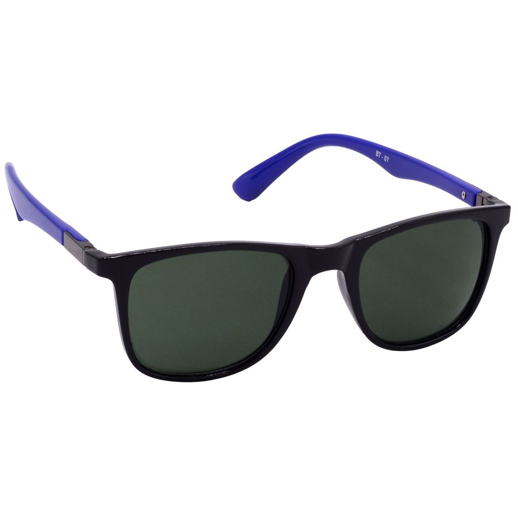 Hrinkar Green Rectangular Cooling Glass Black, Blue Frame Best Sunglasses for Men & Women - HRS-BT-07-BK-BU-GRN - Sunglasses | Buy online on ZillyBuy