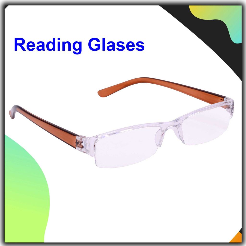 Hrinkar Rectangle Full Rim Portable +1.00 Reading Glasses For Men And Women (Blue Frame, +1.00, Near Vision) - HRD05