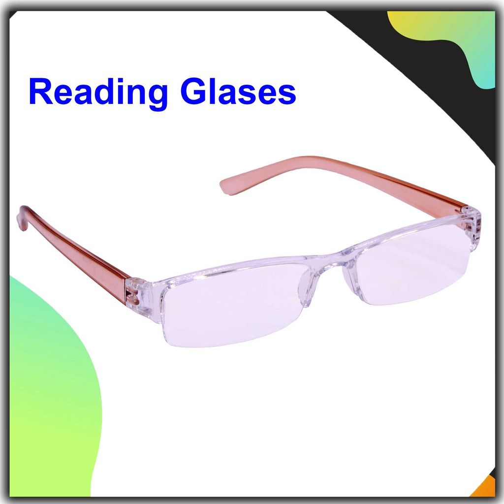 Hrinkar Rectangle Full Rim Portable +1.00 Reading Glasses For Men And Women (Blue Frame, +1.00, Near Vision) - HRD05