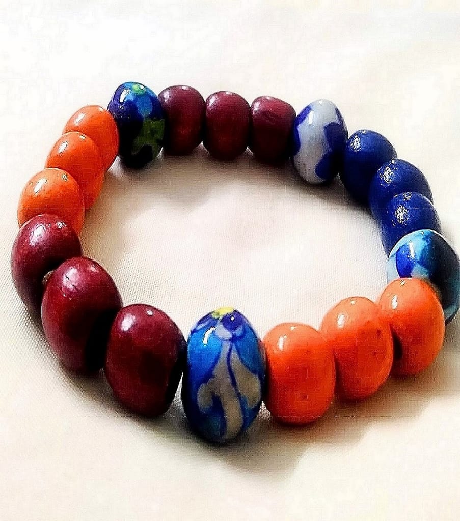 Blue Pottery Bracelet-(BL-01)