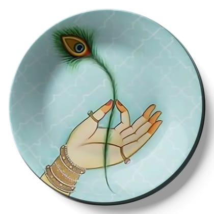 Peacock Feather Wall Plate Décor