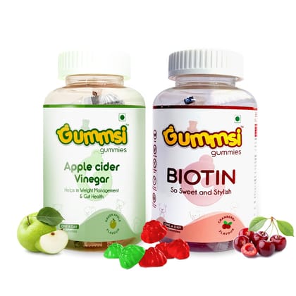Gummsi Apple Cider Vinegar & Biotin Gummies | 30 Gummies Each (Pack of 2)