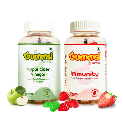 Gummsi Apple Cider Vinegar & Immunity Booster Gummies | 30 Gummies Each (Pack of 2)