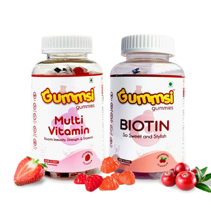 Gummsi Multivitamin & Biotin Gummies | 30 Gummies Each (Pack of 2)