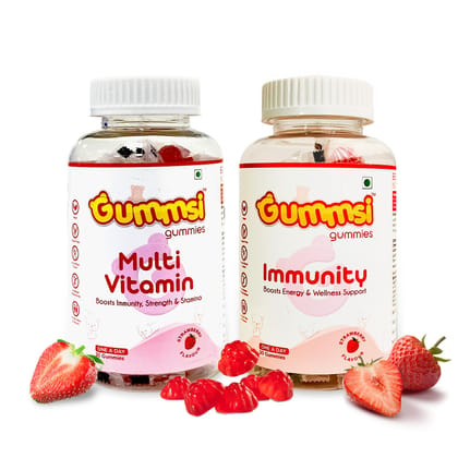 Gummsi Multivitamin & Immunity Booster Gummies | 30 Gummies Each (Pack of 2)