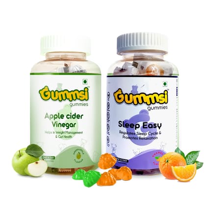Gummsi Sleep Easy & Apple Cider Vinegar Gummies | 30 Gummies Each (Pack of 2)