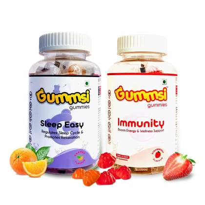 Gummsi Gummies SleepEasy & Immunity Booster Gummies | 30 Gummies Each (Pack of 2)
