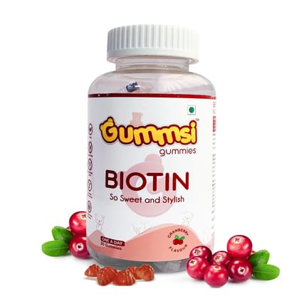Gummsi Biotin Hair Gummies for Stronger, Shinier Hair & Nails | 30 Gummies