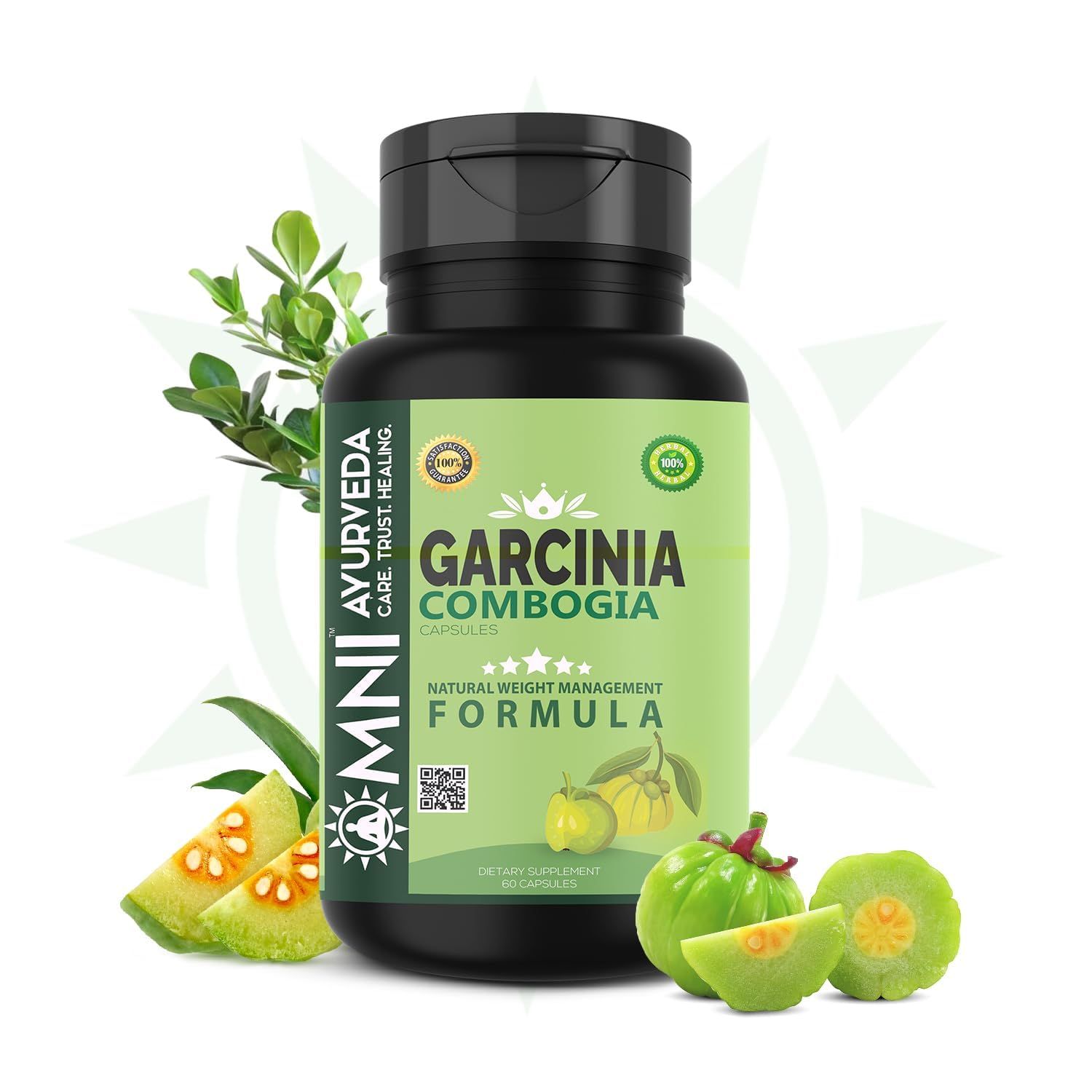 Omni Ayurveda Garcinia Cambogia Capsules For Men And Women | Weight Loss, Boost Digestion & Metabolism 60 Capsules
