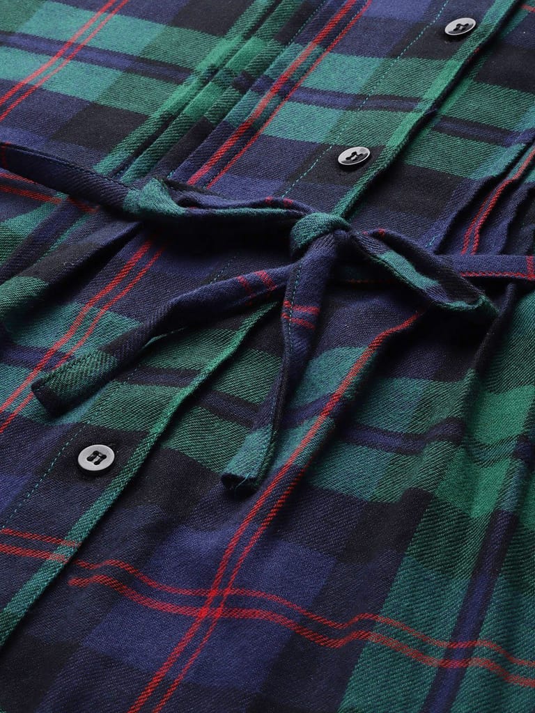 One femme Women's Plaid Check Print Tunic