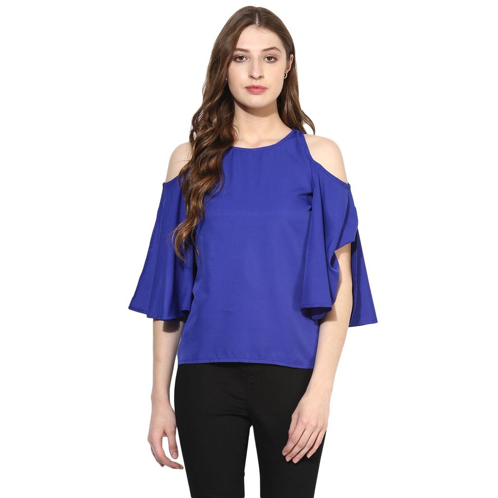 One femme Women's Solid Cold Shoulder Top