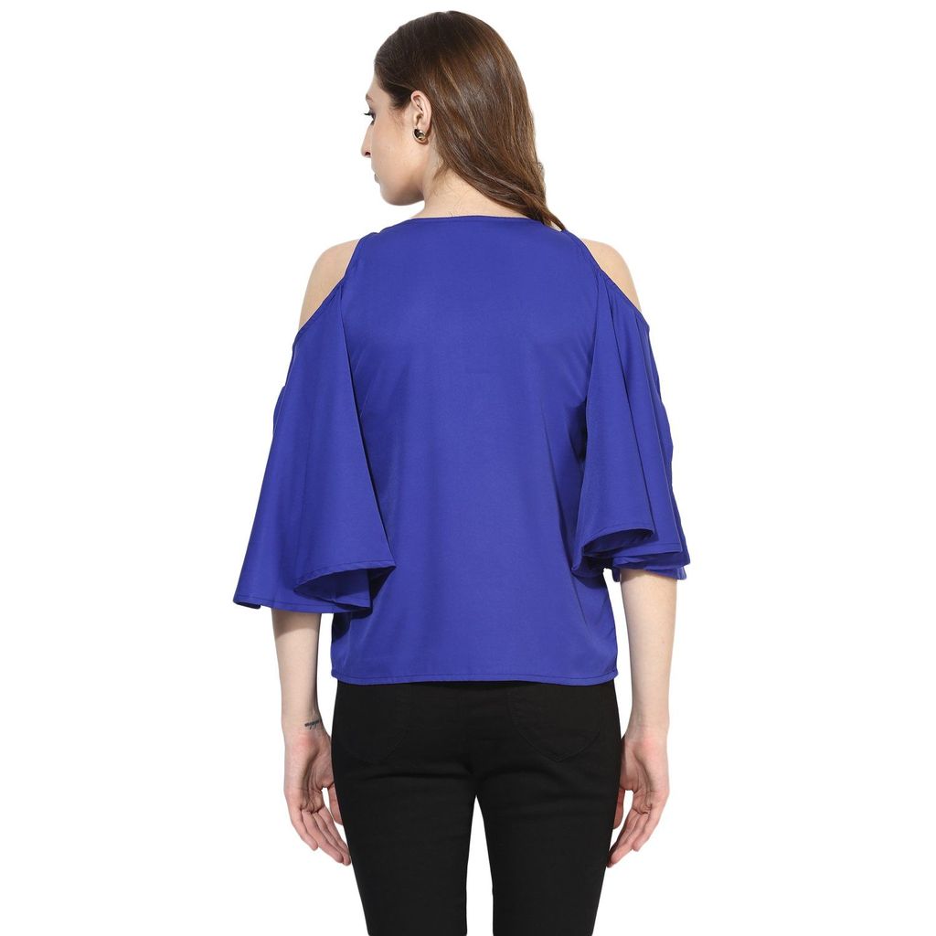 One femme Women's Solid Cold Shoulder Top