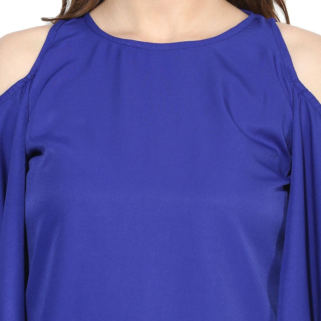 One femme Women's Solid Cold Shoulder Top