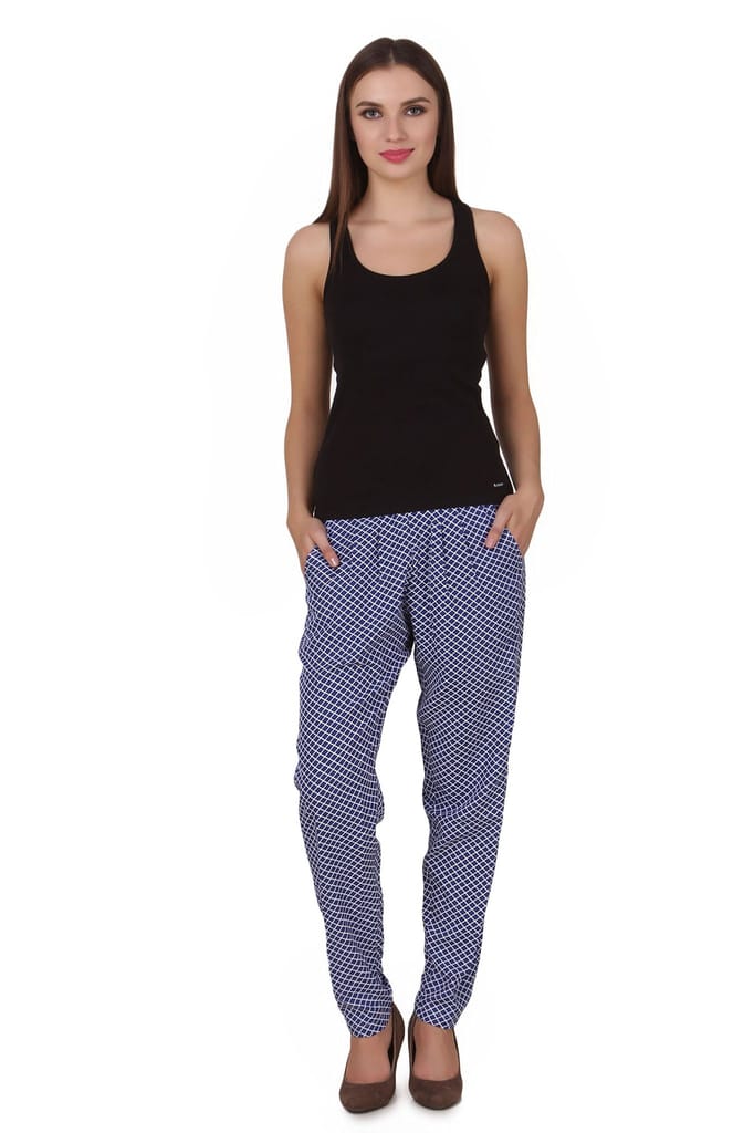 One femme Women's Argyle Print Tapered Pleated Pants