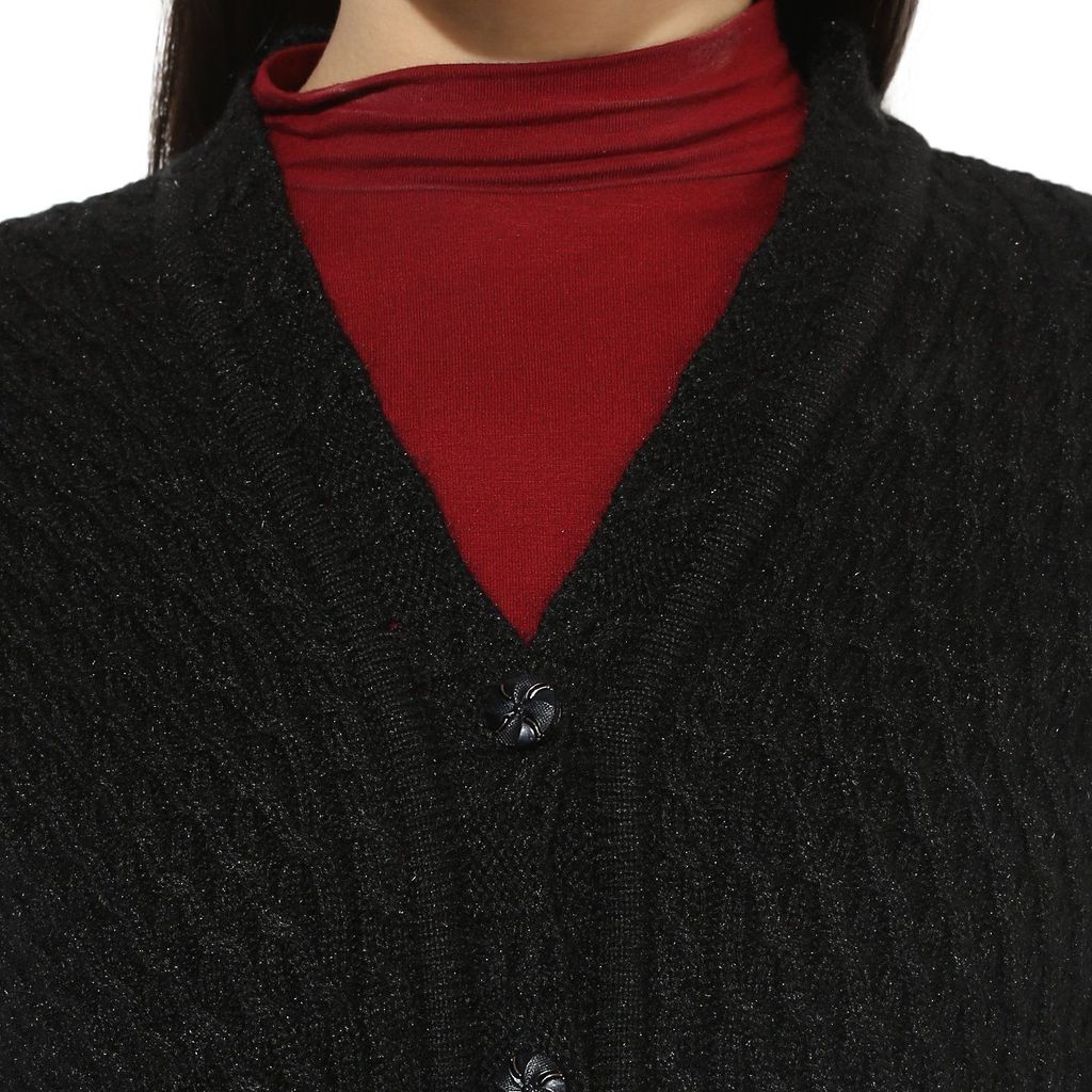 One femme Women's Wool V-Neck Cardigan