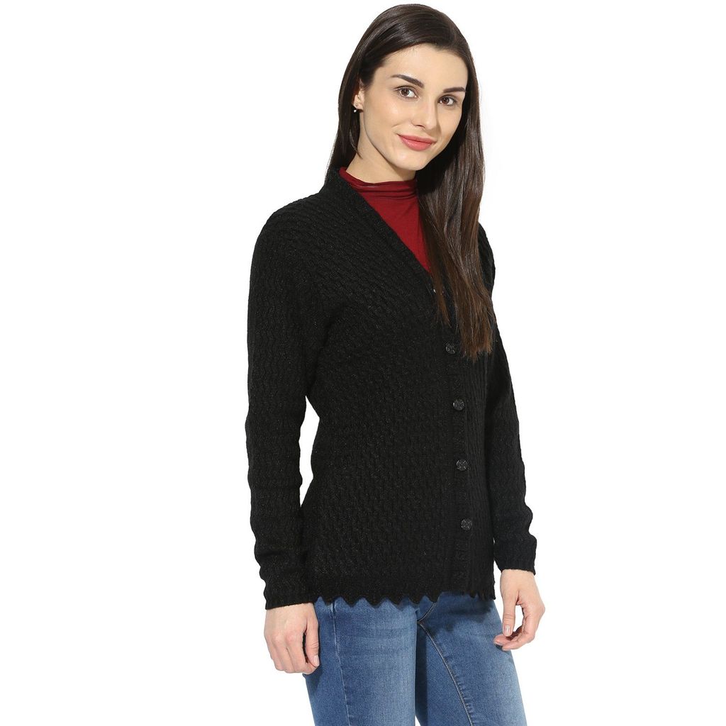 One femme Women's Wool V-Neck Cardigan