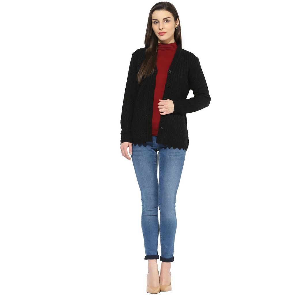 One femme Women's Wool V-Neck Cardigan