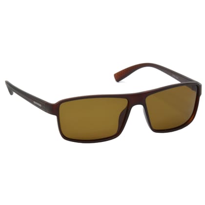 Hrinkar Brown Rectangular Glasses Brown Frame Best Polarized Goggles for Men & Women - HRS497-BWN-BWN-P