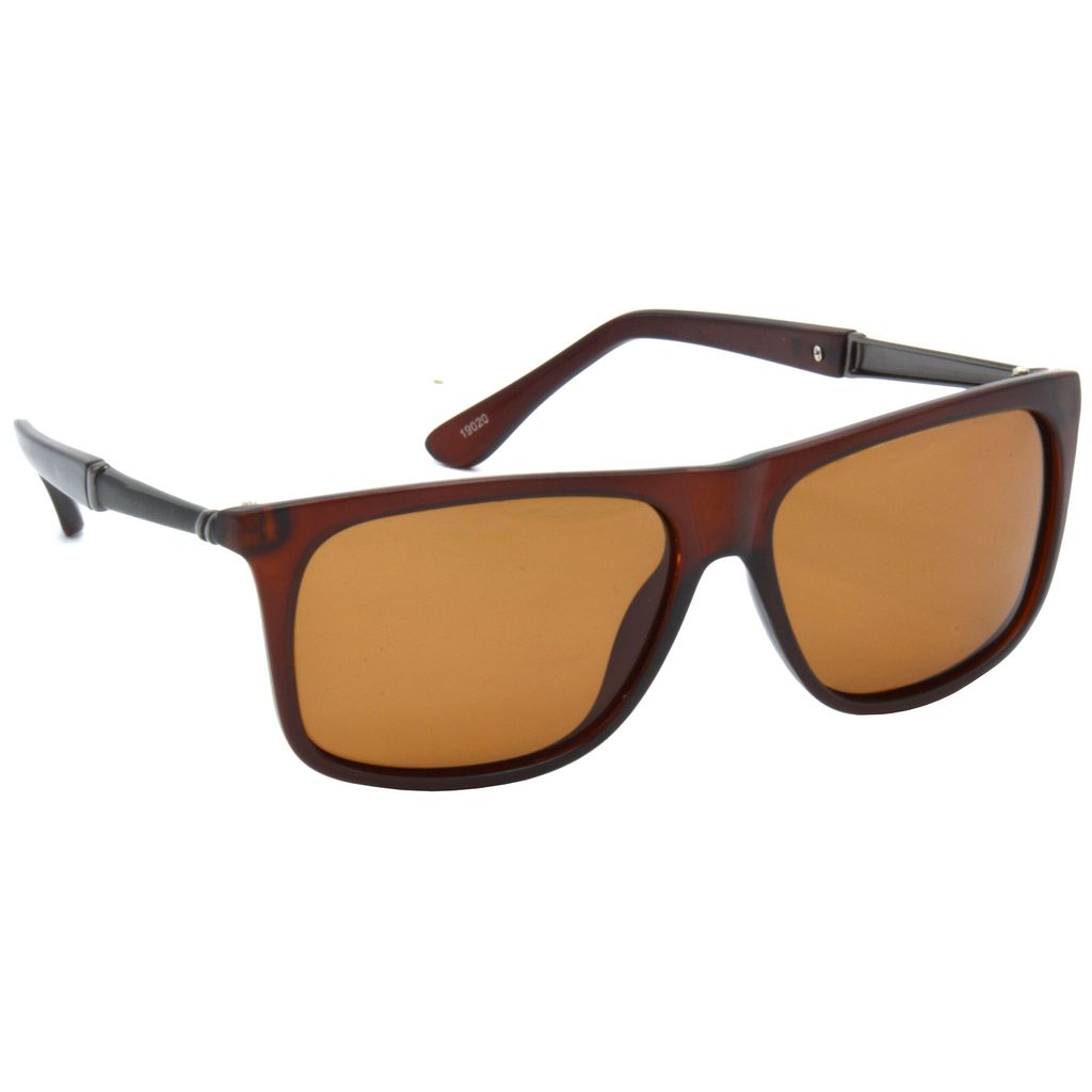 Hrinkar Brown Rectangular Glasses Brown Frame Best Polarized Goggles for Men & Women - HRS499-BWN-BWN-P - Sunglasses | Buy online on ZillyBuy