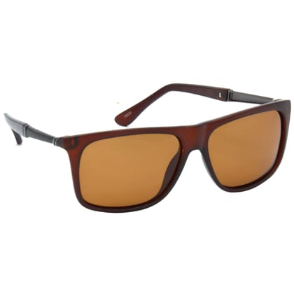 Hrinkar Brown Rectangular Glasses Brown Frame Best Polarized Goggles for Men & Women - HRS499-BWN-BWN-P