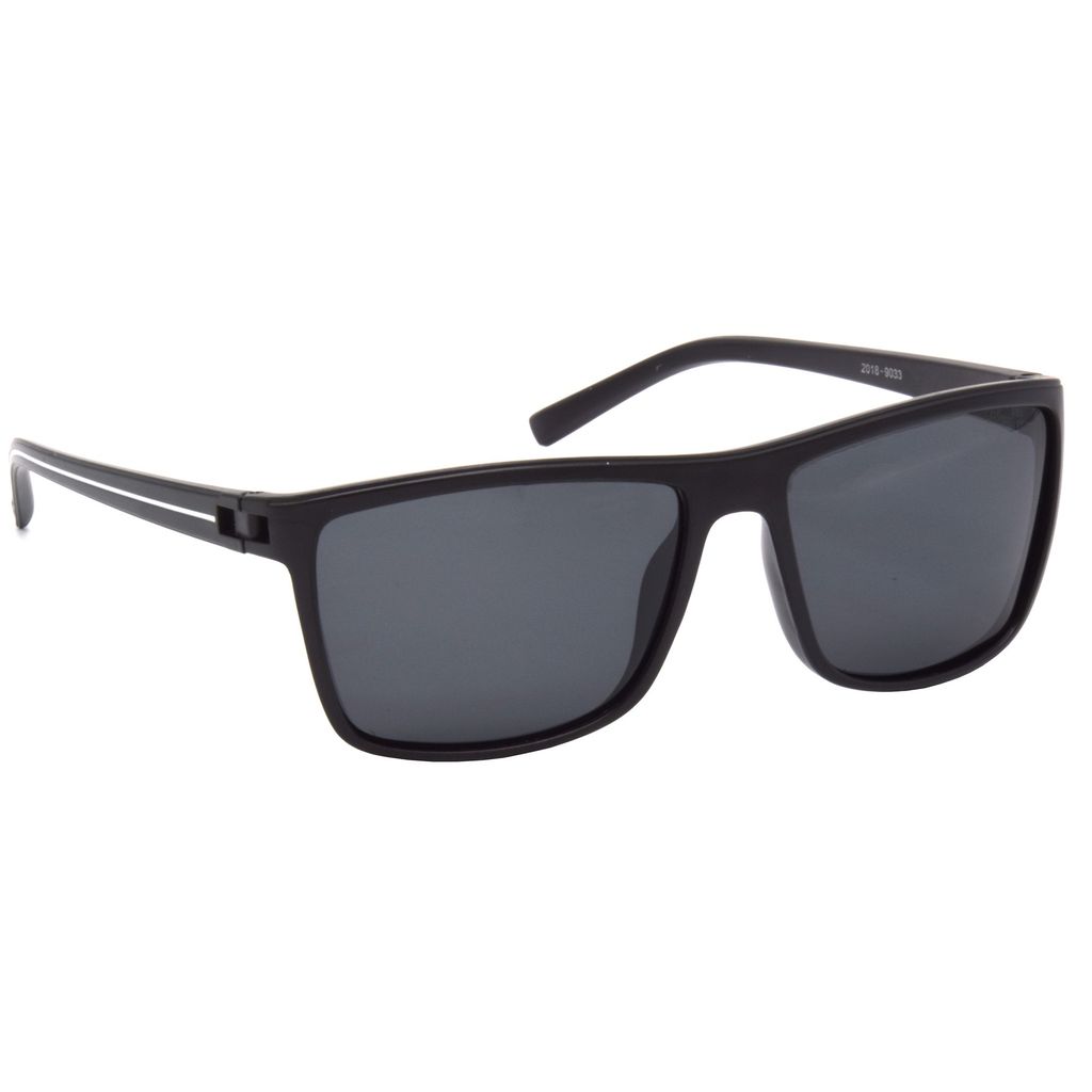 Hrinkar Grey Rectangular Stylish Goggles White Frame Polarized Sunglasses for Men & Women - HRS507-BK-wt-BK-P - Sunglasses | Buy online on ZillyBuy