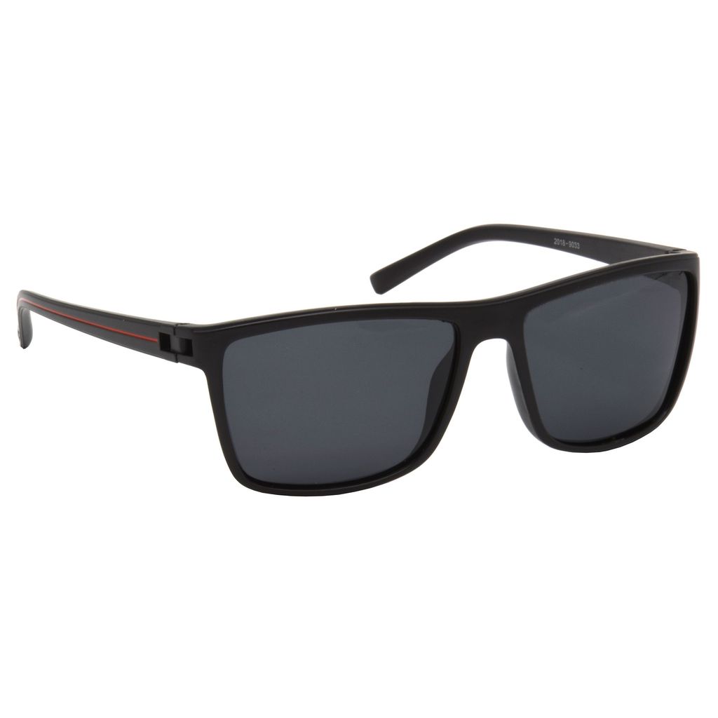Hrinkar Grey Rectangular Sunglasses Brands Red Frame Polarized Goggles for Men & Women - HRS507-BK-rd-BK-P - Sunglasses | Buy online on ZillyBuy