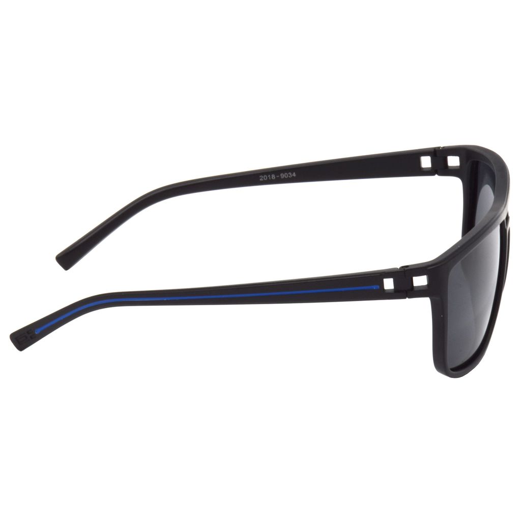 Hrinkar Black Rectangular Sunglasses Styles Blue Frame Polarized Glasses for Men & Women - HRS509-BK-bu-BK-P