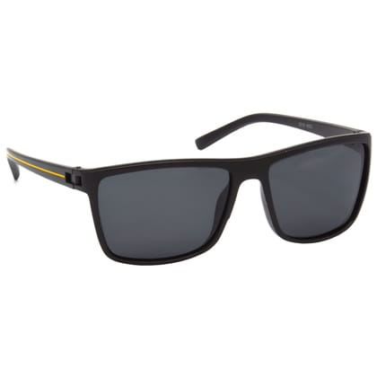 Hrinkar Multicolor Rectangular Sunglasses Styles Yellow Frame Polarized Glasses for Men & Women - HRS507-BK-ylw-BK-P