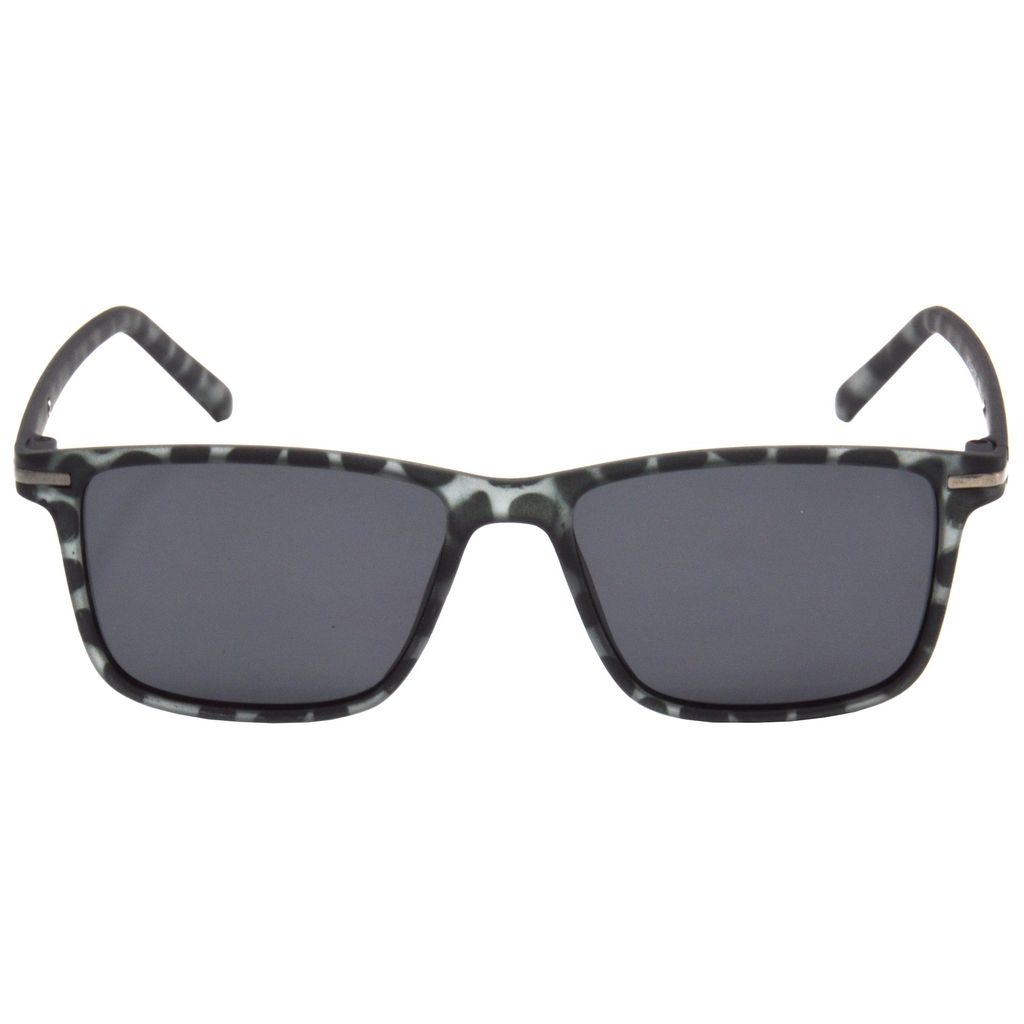 Hrinkar Grey Retro Square Sunglasses Brands Grey Frame Polarized Goggles for Men & Women - HRS511-TBK-BK