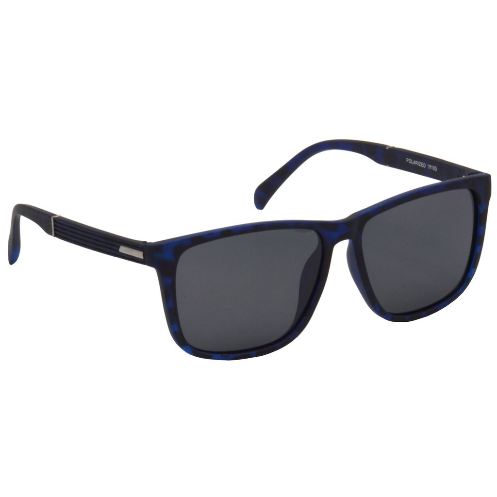 Hrinkar Grey Rectangular Cooling Glass Blue Frame Best Polarized Sunglasses for Men & Women - HRS510-TBU-BK - Sunglasses | Buy online on ZillyBuy