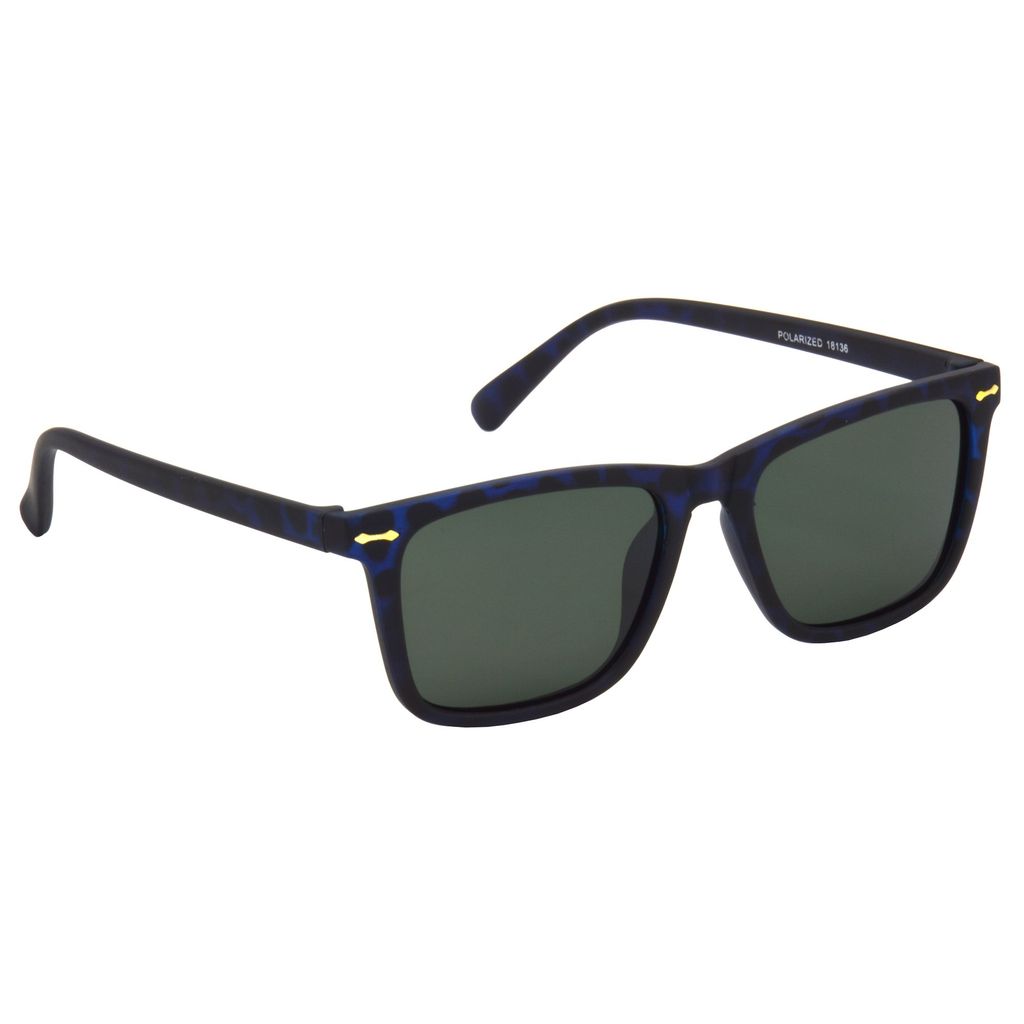 Hrinkar Green Rectangular Sunglasses Brands Blue Frame Polarized Goggles for Men & Women - HRS512-TBU-GRN - Sunglasses | Buy online on ZillyBuy