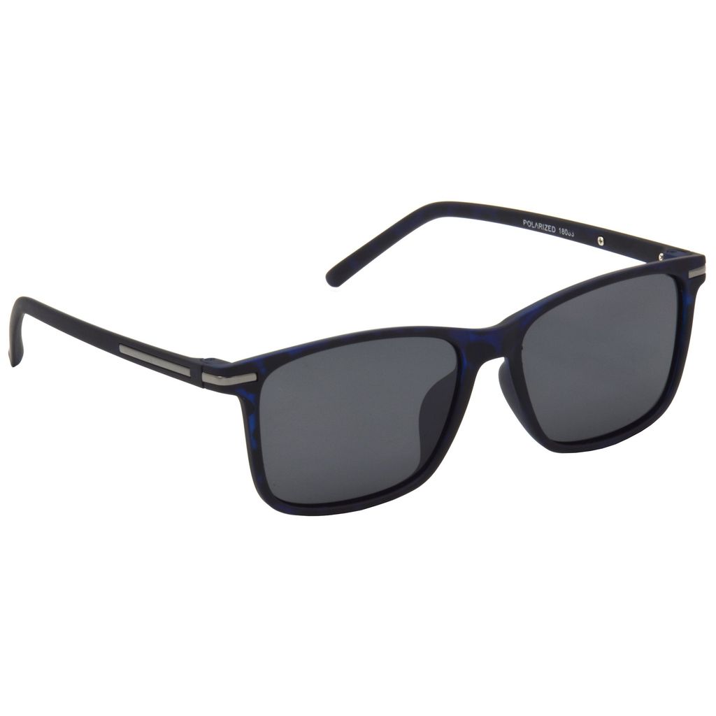 Hrinkar Grey Retro Square Cooling Glass Blue Frame Best Polarized Sunglasses for Men & Women - HRS513-TBU-BK - Sunglasses | Buy online on ZillyBuy