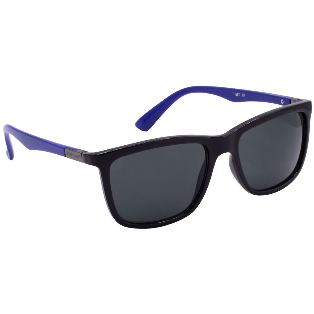 Hrinkar Grey Rectangular Sunglasses Styles Black, Blue Frame Glasses for Men & Women - HRS-BT-01-BK-BU-BK - Sunglasses | Buy online on ZillyBuy