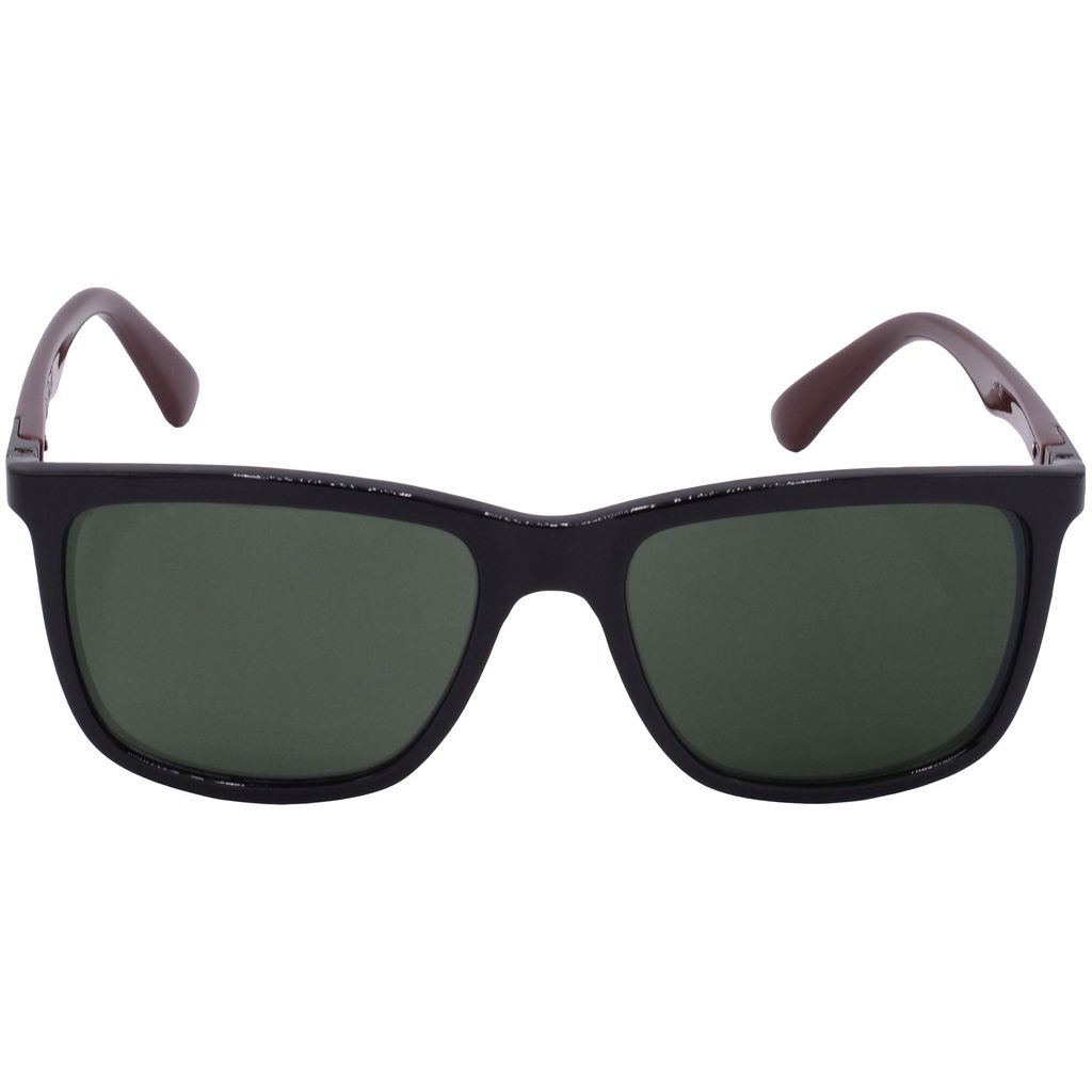Hrinkar Green Rectangular Sunglasses Brands Black, Brown Frame Goggles for Men & Women - HRS-BT-01-BK-BWN-GRN