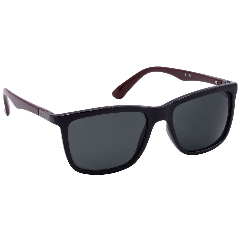 Hrinkar Grey Rectangular Cooling Glass Black, Brown Frame Best Sunglasses for Men & Women - HRS-BT-01-BK-BWN-BK - Sunglasses | Buy online on ZillyBuy