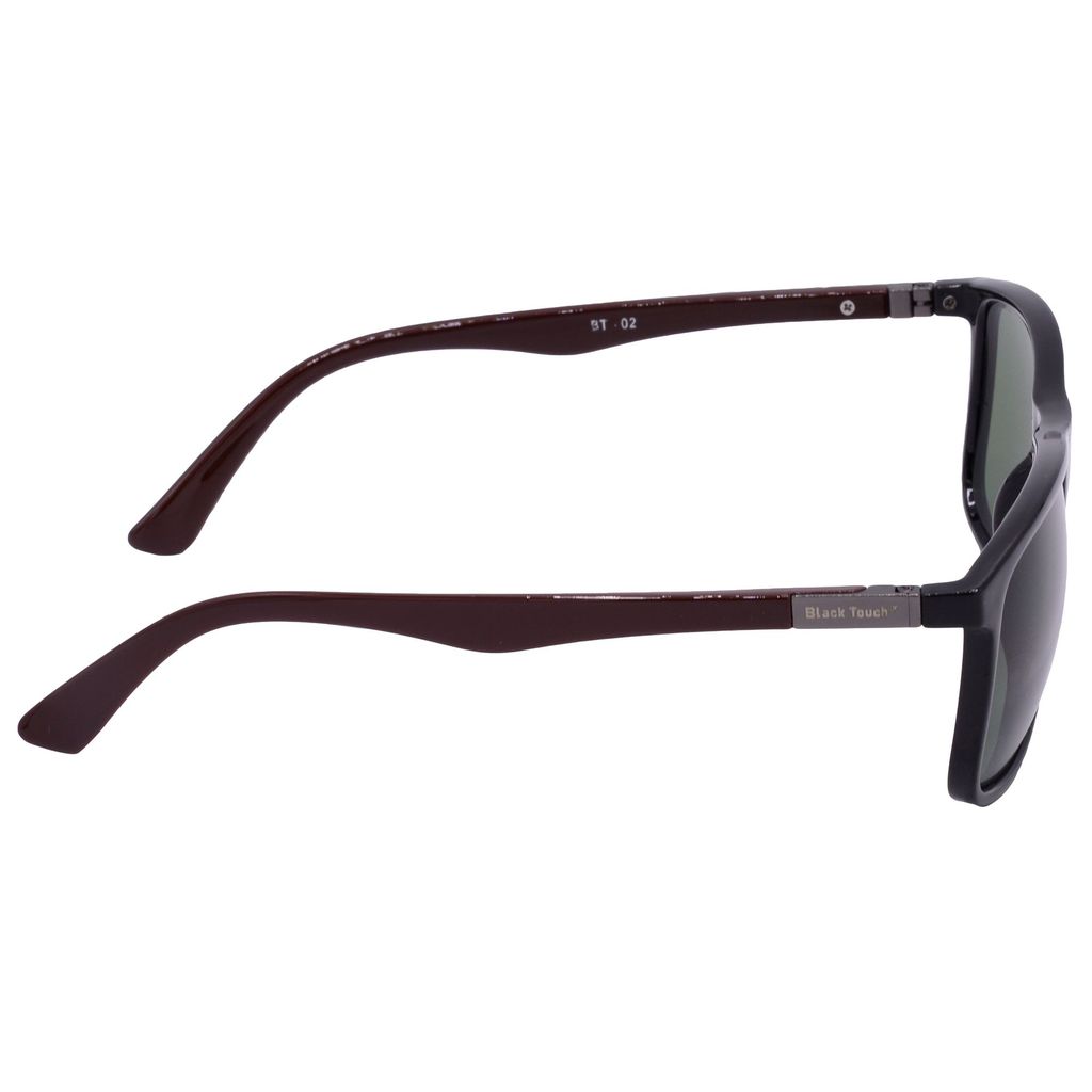 Hrinkar Grey Rectangular Cooling Glass Black, Brown Frame Best Sunglasses for Men & Women - HRS-BT-02-BK-BWN-BK