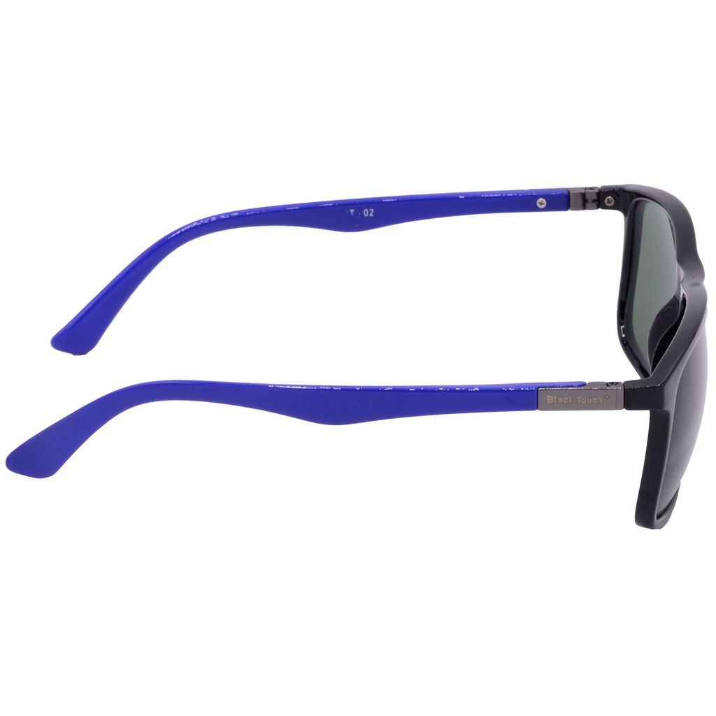 Hrinkar Grey Rectangular Sunglasses Styles Black, Blue Frame Glasses for Men & Women - HRS-BT-02-BK-BU-BK