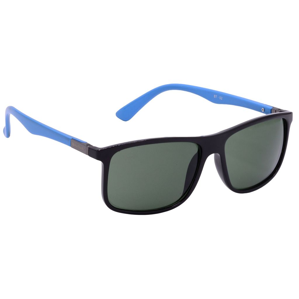 Hrinkar Green Rectangular Sunglasses Styles Black, Sky Blue Frame Glasses for Men & Women - HRS-BT-02-BK-LBU-GRN - Sunglasses | Buy online on ZillyBuy