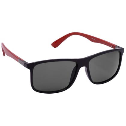 Hrinkar Grey Rectangular Glasses Black, Red Frame Best Goggles for Men & Women - HRS-BT-02-BK-RD-BK